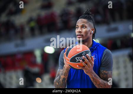 Pirée, Grèce. 03rd févr. 2023. 12 CLYBURN d'Anadolu Efes lors de l'Euroligue, Round 23, match entre Olympiacos Pirée et Anadolu Efes au stade de la paix et de l'amitié de 3 février 2023, à Athènes, Grèce. Crédit : Agence photo indépendante/Alamy Live News Banque D'Images