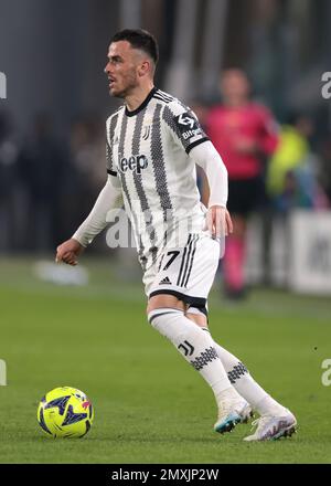 Turin, Italie, le 2nd février 2023. Filip Koscic de Juventus lors du match de finale du quartier de la Frecciarossa de la Coppa Italia au stade Allianz, à Turin. Le crédit photo devrait se lire: Jonathan Moscrop / Sportimage Banque D'Images