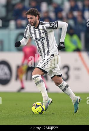 Turin, Italie, le 2nd février 2023. Manuel Locatelli de Juventus lors du match de finale du quartier de Coppa Italia Frecciarossa au stade Allianz, à Turin. Le crédit photo devrait se lire: Jonathan Moscrop / Sportimage Banque D'Images