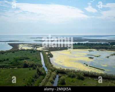 Lagune de Venise vue depuis le sommet de la cathédrale de Torcello Banque D'Images