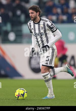 Turin, Italie, le 2nd février 2023. Manuel Locatelli de Juventus lors du match de finale du quartier de Coppa Italia Frecciarossa au stade Allianz, à Turin. Le crédit photo devrait se lire: Jonathan Moscrop / Sportimage Banque D'Images