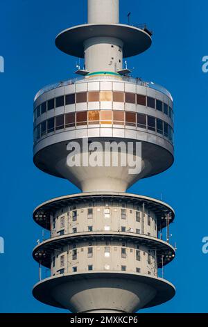 Plate-forme visiteur de la Tour Olympique dans le Parc Olympique, Munich, Bavière, Allemagne, Europe Banque D'Images