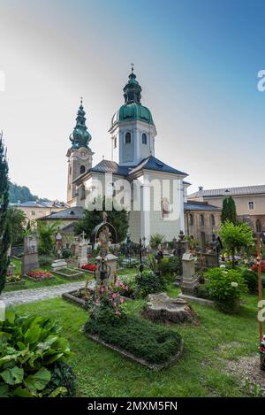 SALZBOURG, AUTRICHE – 28 JUILLET 2022 : cimetière de la rue L'abbaye de Peter, l'un des plus anciens monastères de la région germanophone Banque D'Images