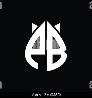 PB logo monogramme gouttes couronne forme abstraite image vecteur modèle de conception Banque D'Images