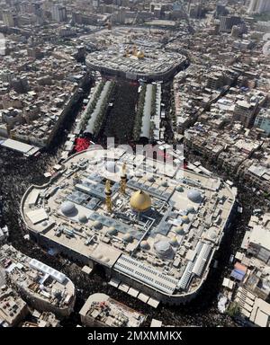 This Aerial Photo Shows Shiite Faithful Pilgrims Gathering Between The ...