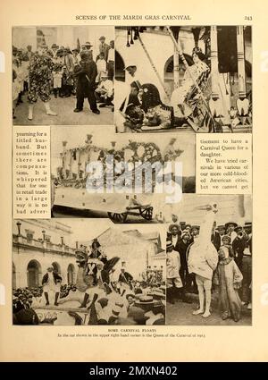Quelques flotteurs de Carnaval dans la voiture montrée dans le coin supérieur droit est la Reine du Carnaval de 1913 du livre Panama et le Canal en image et prose : Une histoire complète du Panama, ainsi que l'histoire, le but et la promesse de son canal mondialement connu la plus gigantesque entreprise d'ingénierie depuis l'aube du temps par Willis John Abbot,1863-1934 publié à Londres ; New York par Syndicate Publishing Co. En 1913 Banque D'Images