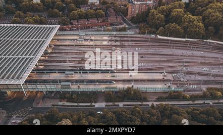 Vue aérienne de la gare internationale de St Pancras Banque D'Images