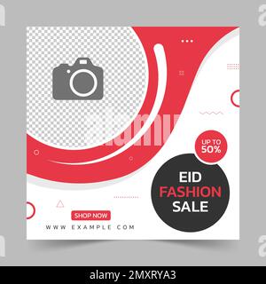 Modèle de publication de la bannière de vente mode Eid modifiable sur les réseaux sociaux Illustration de Vecteur