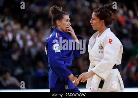 Paris, France. 04th févr. 2023. Agathe Devitry (FRA) (Red Star Champigny) a concouru en femmes -63kg catégorie perdu B . Timo (por) lors du Grand Chelem 2023 (IJF) de l'International Judo Paris sur 4 février 2023 à l'Arena Accor à Paris, France - photo Stephane Allaman / DPPI crédit: DPPI Media / Alay Live News Banque D'Images