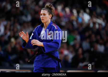 Paris, France. 04th févr. 2023. Agathe Devitry (FRA) (Red Star Champigny) a concouru en femmes -63kg catégorie perdu B . Timo (por) lors du Grand Chelem 2023 (IJF) de l'International Judo Paris sur 4 février 2023 à l'Arena Accor à Paris, France - photo Stephane Allaman / DPPI crédit: DPPI Media / Alay Live News Banque D'Images