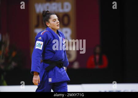 Blandine Pont (FRA) (Red Star Champigny Judo) a concouru dans la catégorie femmes -48kg a remporté contre Mary Dee Vargas (CHI) contre lors de l'International Judo Paris Grand Slam 2023 (IJF) sur 4 février 2023 à l'aréna Accor à Paris, France - photo: Stephane Allaman/DPPI/LiveMedia Banque D'Images