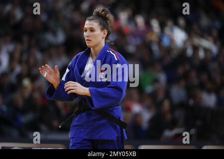 Agathe Devitry (FRA) (Red Star Champigny) a concouru en femmes -63kg catégorie perdu B . Timo (por) lors du Grand Chelem 2023 (IJF) de l'International Judo Paris sur 4 février 2023 à l'Arena Accor à Paris, France - photo : Stephane Allaman/DPPI/LiveMedia Banque D'Images