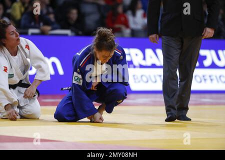 Agathe Devitry (FRA) (Red Star Champigny) a concouru en femmes -63kg catégorie perdu B . Timo (por) lors du Grand Chelem 2023 (IJF) de l'International Judo Paris sur 4 février 2023 à l'Arena Accor à Paris, France - photo : Stephane Allaman/DPPI/LiveMedia Banque D'Images