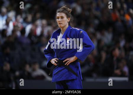 Agathe Devitry (FRA) (Red Star Champigny) a concouru en femmes -63kg catégorie perdu B . Timo (por) lors du Grand Chelem 2023 (IJF) de l'International Judo Paris sur 4 février 2023 à l'Arena Accor à Paris, France - photo : Stephane Allaman/DPPI/LiveMedia Banque D'Images