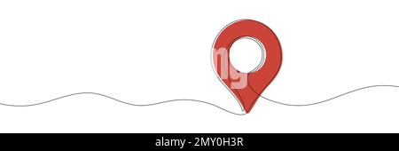 Arrière-plan continu de la ligne PIN de la carte. Arrière-plan pour dessiner l'emplacement rouge avec une ligne. Illustration vectorielle Illustration de Vecteur