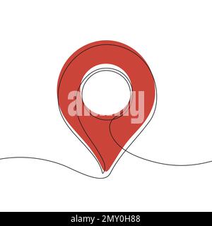 Arrière-plan continu de la ligne PIN de la carte. Arrière-plan pour dessiner l'emplacement rouge avec une ligne. Illustration vectorielle Illustration de Vecteur