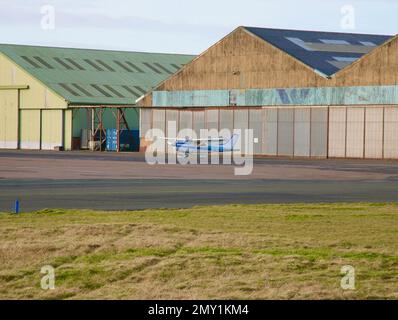 L'aéroport de Blackpool en hiver en 2023 Banque D'Images