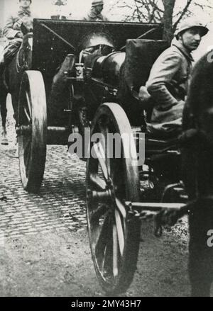 Soldats d'artillerie français pendant l'occupation de la Ruhr, Allemagne 1923 Banque D'Images