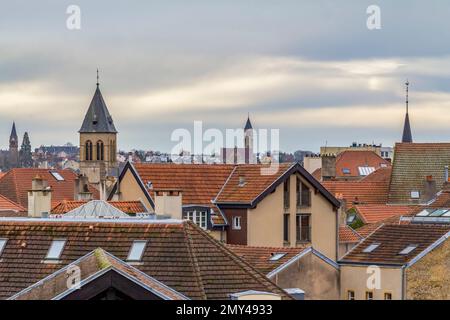 Vue panoramique de Metz, ville de la Lorraine au nord-est de la France Banque D'Images