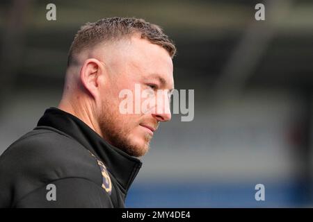 Warrington, Royaume-Uni. 04th févr. 2023. Josh Charnley #5 de Leigh Leopards inspecte le terrain avant la Ligue de rugby Ben Currie Témoignages Match Warrington Wolves vs Leigh Leopards au Halliwell Jones Stadium, Warrington, Royaume-Uni, 4th février 2023 (photo de Steve Flynn/News Images) à Warrington, Royaume-Uni le 2/4/2023. (Photo de Steve Flynn/News Images/Sipa USA) crédit: SIPA USA/Alay Live News Banque D'Images