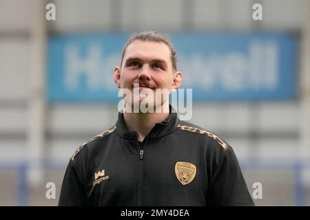 Warrington, Royaume-Uni. 04th févr. 2023. Robbie Mulhern #10 de Leigh Leopards inspecte le terrain avant la Rugby League Ben Currie Témoignages Match Warrington Wolves vs Leigh Leopards au Halliwell Jones Stadium, Warrington, Royaume-Uni, 4th février 2023 (photo de Steve Flynn/News Images) à Warrington, Royaume-Uni le 2/4/2023. (Photo de Steve Flynn/News Images/Sipa USA) crédit: SIPA USA/Alay Live News Banque D'Images