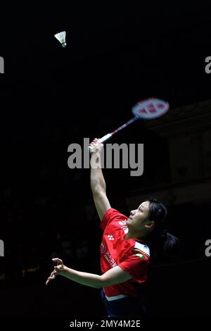 Bangkok, Thaïlande. 4th févr. 2023. Zhang Yiman, de Chine, revient lors de la sémifinale féminine contre Supanida Katethong, de Thaïlande, au Thailand Masters 2023 à Bangkok, Thaïlande, le 4 février 2023. Credit: Rachen Sageamsak/Xinhua/Alay Live News Banque D'Images