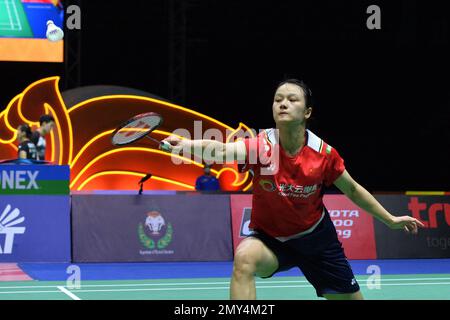 Bangkok, Thaïlande. 4th févr. 2023. Zhang Yiman, de Chine, revient lors de la sémifinale féminine contre Supanida Katethong, de Thaïlande, au Thailand Masters 2023 à Bangkok, Thaïlande, le 4 février 2023. Credit: Rachen Sageamsak/Xinhua/Alay Live News Banque D'Images