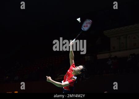 Bangkok, Thaïlande. 4th févr. 2023. Zhang Yiman, de Chine, revient lors de la sémifinale féminine contre Supanida Katethong, de Thaïlande, au Thailand Masters 2023 à Bangkok, Thaïlande, le 4 février 2023. Credit: Rachen Sageamsak/Xinhua/Alay Live News Banque D'Images