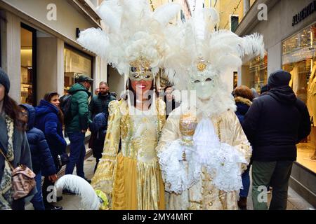 4 février 2023. Premier jour du carnaval de Venise. Banque D'Images