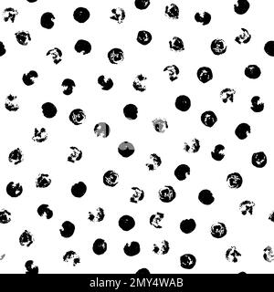 Points dispersés au hasard, arrière-plan abstrait noir et blanc. Motif vectoriel transparent. Motif à pois noir et blanc. Fête confetti backgroun Illustration de Vecteur