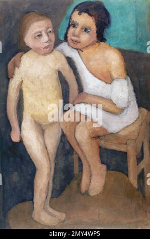 Paula Modersohn-Becker. Peinture intitulée 'la fille dans les chemises blanches et la Loi de la fille debout' par le peintre expressionniste allemand, Paula Modersohn-Becker (1876-1907), 1906 Banque D'Images