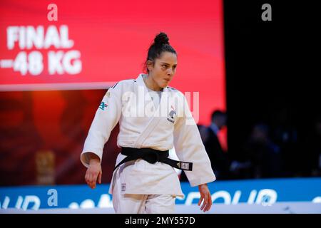 Blandine Pont (FRA) (Red Star Champigny Judo) a concouru dans la catégorie femmes -48kg a remporté la médaille d'or contre Tugce Beder (TUR) lors de l'International Judo Paris Grand Chelem 2023 (IJF) sur 4 février 2023 à l'aréna Accor à Paris, France - photo Stephane Allaman / DPPI Banque D'Images