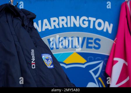 Warrington, Royaume-Uni. 04th févr. 2023. Vue générale du stade Halliwell Jones avant le match The Rugby League Ben Currie Témoignages Warrington Wolves vs Leigh Leopards at Halliwell Jones Stadium, Warrington, Royaume-Uni, 4th février 2023 (photo de Steve Flynn/News Images) à Warrington, Royaume-Uni le 2/4/2023. (Photo de Steve Flynn/News Images/Sipa USA) crédit: SIPA USA/Alay Live News Banque D'Images