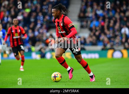 Brighton, Royaume-Uni. 04th févr. 2023. Antoine Semenyo du FC Bournemouth lors du match de la première ligue entre Brighton et Hove Albion et Bournemouth à l'Amex on 4 février 2023 à Brighton, en Angleterre. (Photo de Jeff Mood/phcimages.com) Credit: PHC Images/Alamy Live News Banque D'Images