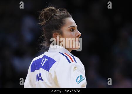 Blandine Pont (FRA) (Red Star Champigny Judo) a concouru dans la catégorie femmes -48kg a remporté la médaille d'or contre Tugce Beder (TUR) lors de l'International Judo Paris Grand Slam 2023 (IJF) sur 4 février 2023 à l'aréna Accor à Paris - photo: Stephane Allaman/DPPI/LiveMedia Banque D'Images