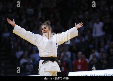 Blandine Pont (FRA) (Red Star Champigny Judo) a concouru dans la catégorie femmes -48kg a remporté la médaille d'or contre Tugce Beder (TUR) lors de l'International Judo Paris Grand Slam 2023 (IJF) sur 4 février 2023 à l'aréna Accor à Paris - photo: Stephane Allaman/DPPI/LiveMedia Banque D'Images