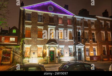 35 Rodney Street, Liverpool. La première maison à être construite sur la rue Rodney en 1783. Photo en décembre 2022. Banque D'Images