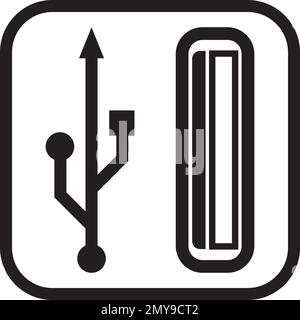 Modèle vectoriel de logo de transfert de données USB Illustration de Vecteur