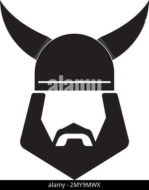 modèle vectoriel du logo des vikings de casque Illustration de Vecteur