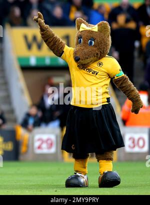 La mascotte de Wolverhampton Wanderers Wendy sur le terrain devant le match de la Premier League au stade Molineux, Wolverhampton. Date de la photo: Samedi 4 février 2023. Banque D'Images