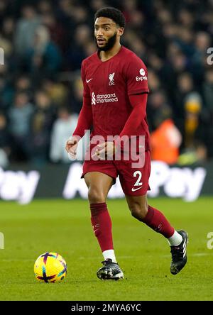 Wolverhampton, Angleterre, 4th février 2023. Joe Gomez de Liverpool lors du match de la Premier League à Molineux, Wolverhampton. Le crédit photo devrait se lire: Andrew Yates / Sportimage Banque D'Images