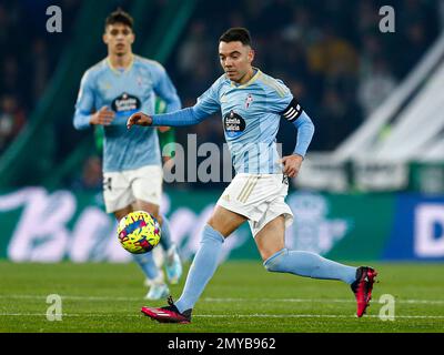 Iago Aspas de RC Celta de Vigo pendant le match de la Liga, date 20, entre Real Betis et RC Celta joué au stade Benito Villamarin sur 04 février 2023 à Séville, Espagne. (Photo par Antonio Pozo / PRESSIN) Banque D'Images