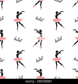 Motif de danse du ballet sans coutures. Fond vectoriel avec ballerinas. Illustration de Vecteur