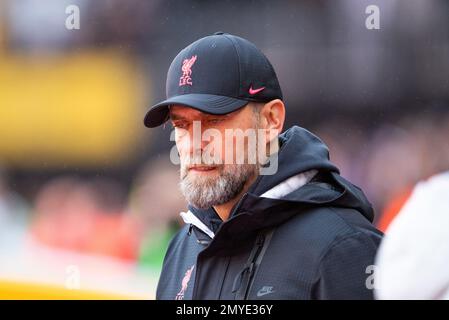 JŸrgen Klopp, directeur de Liverpool lors du match de la Premier League entre Wolverhampton Wanderers et Liverpool à Molineux, Wolverhampton, le samedi 4th février 2023. (Photo : Gustavo Pantano | ACTUALITÉS MI) crédit : ACTUALITÉS MI et sport /Actualités Alay Live Banque D'Images