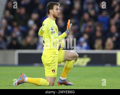 Brighton et Hove, Angleterre, le 4th février 2023. Neto de Bournemouth lors du match de la Premier League au stade AMEX, Brighton et Hove. Le crédit photo devrait se lire: Paul Terry / Sportimage Banque D'Images