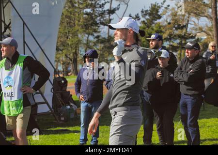 Pebble Beach, Californie, États-Unis. 4th févr. 2023. Gareth Bale au 12th sur Pebble Beach Links lors du troisième tour du tournoi AT&T Pro-Am 2023, PGA Tour crédit: Motofoto/Alay Live News Banque D'Images