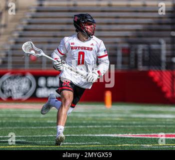 04 février 2023: David Sprock, milieu de terrain de Rutgers (0) lors d'un match d'ouverture de la saison des hommes Lacrosse de la NCAA entre les renards rouges maristes et les chevaliers de l'écarlate de Rutgers au STADE SHI à Piscataway, N.J. Mike Langish/Cal Sport Media. Banque D'Images