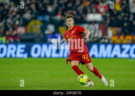 Stephan El Shaarawy, le joueur italien de Rome, contrôle le ballon lors du match de football de la série A entre AS Roma et Empoli au stade Olimpico de Rome, au centre de l'Italie, sur 04 février 2023. Banque D'Images