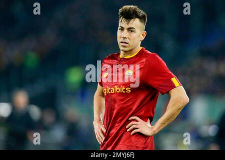 Stephan El Shaarawy, le joueur italien de Rome, regarde pendant la série Un match de football entre AS Roma et Empoli au stade Olimpico de Rome, au centre de l'Italie, sur 04 février 2023. Banque D'Images