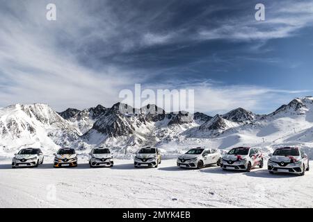 Illustration pendant le 2023 Clio Ice Trophée 2023 - GSeries G3 sur le circuit Andorre - pas de la Casa, sur 04 février 2023 à Encamp, Andorre - photo Damien Doumergue / DPPI Banque D'Images